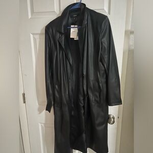 Leather trench coat